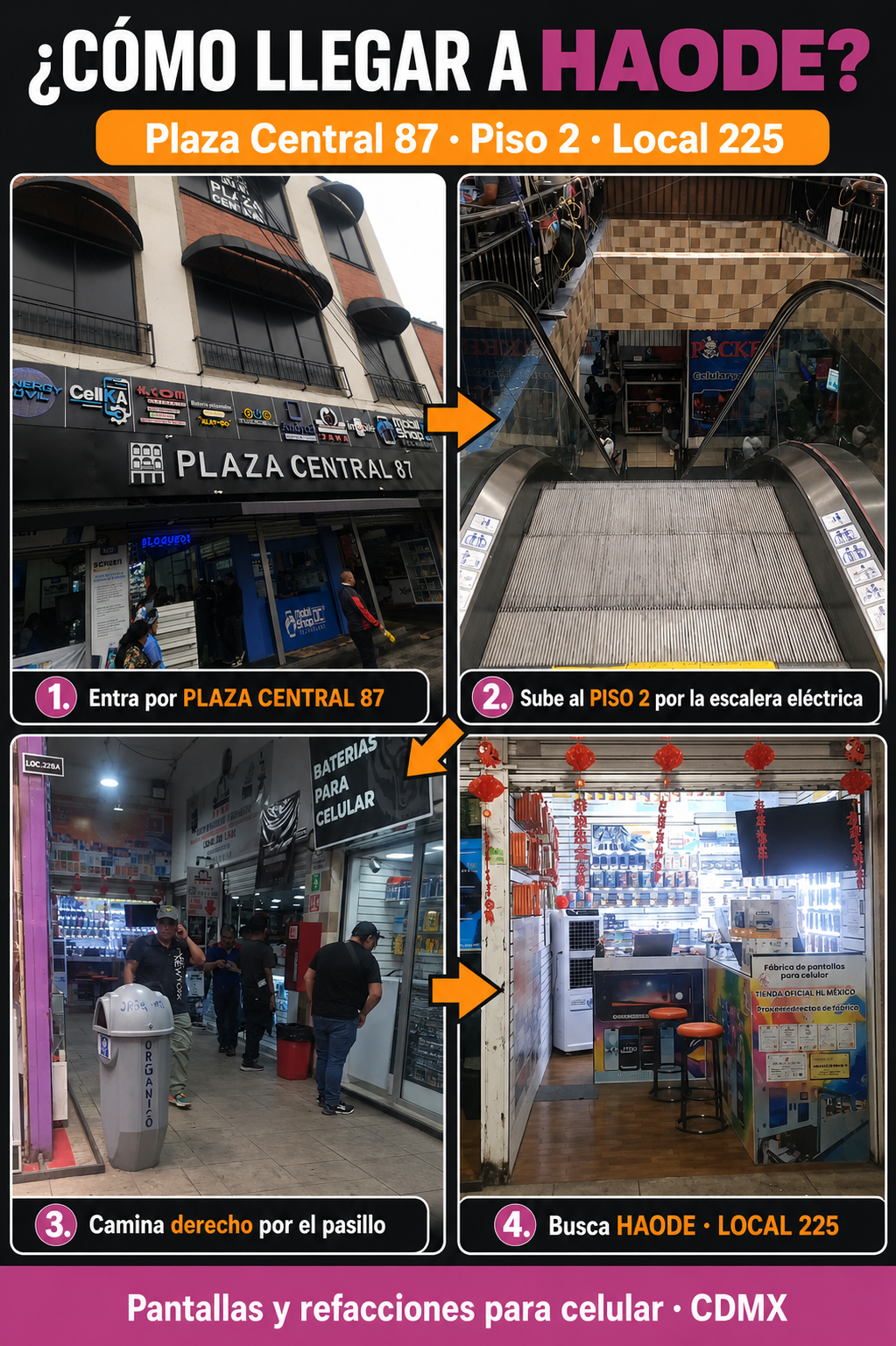 Entrada de HAODE México, tienda oficial de fábrica HL, Piso 2 Local 225