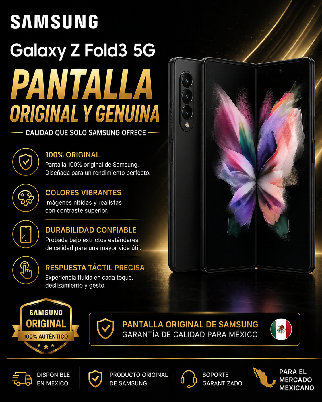 Pantalla Samsung Z Fold3 TIPO ORIGINAL CON MARCO