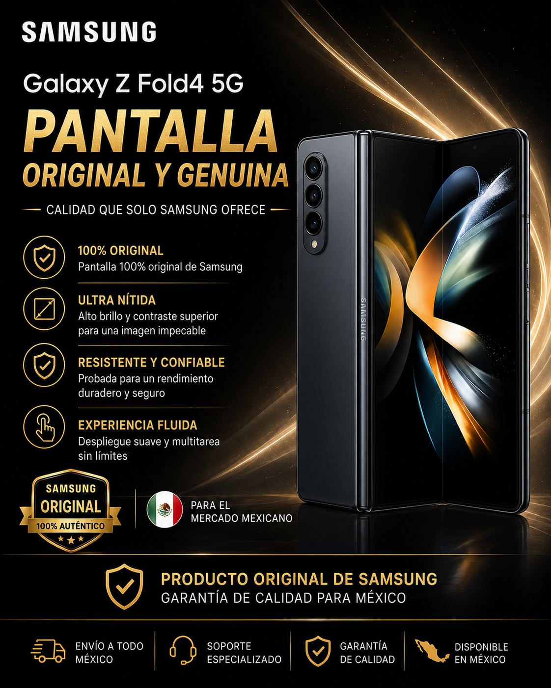 Pantalla Samsung Z Fold4 TIPO ORIGINAL CON MARCO