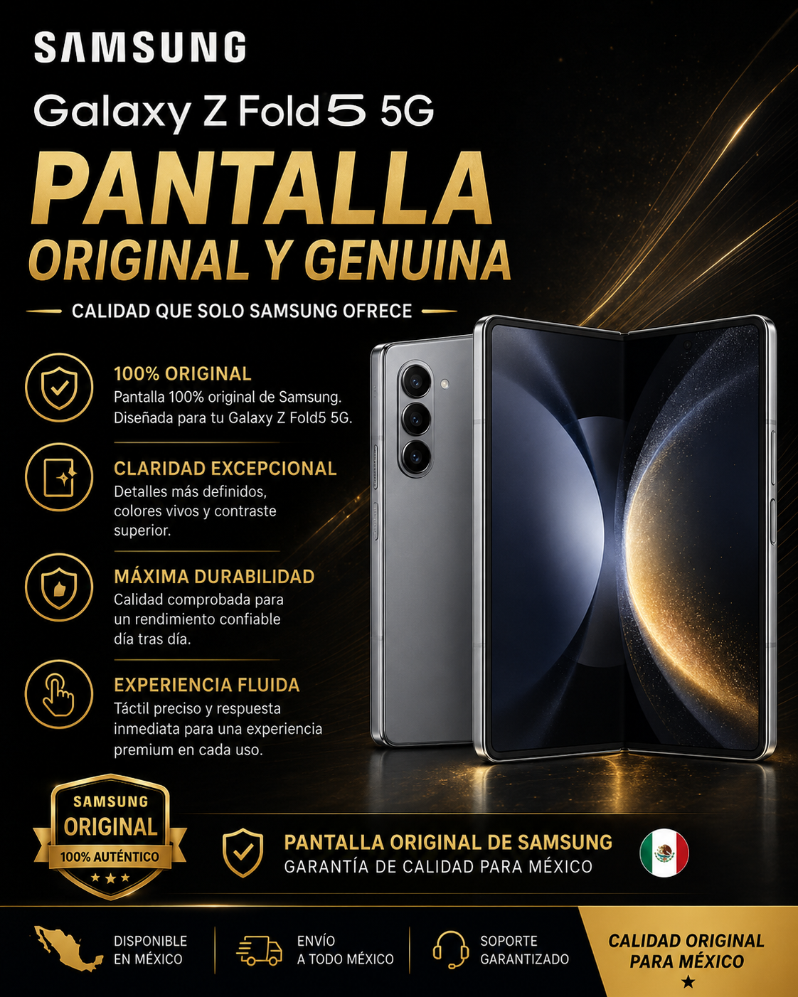 Pantalla Samsung Z Fold5 TIPO ORIGINAL CON MARCO
