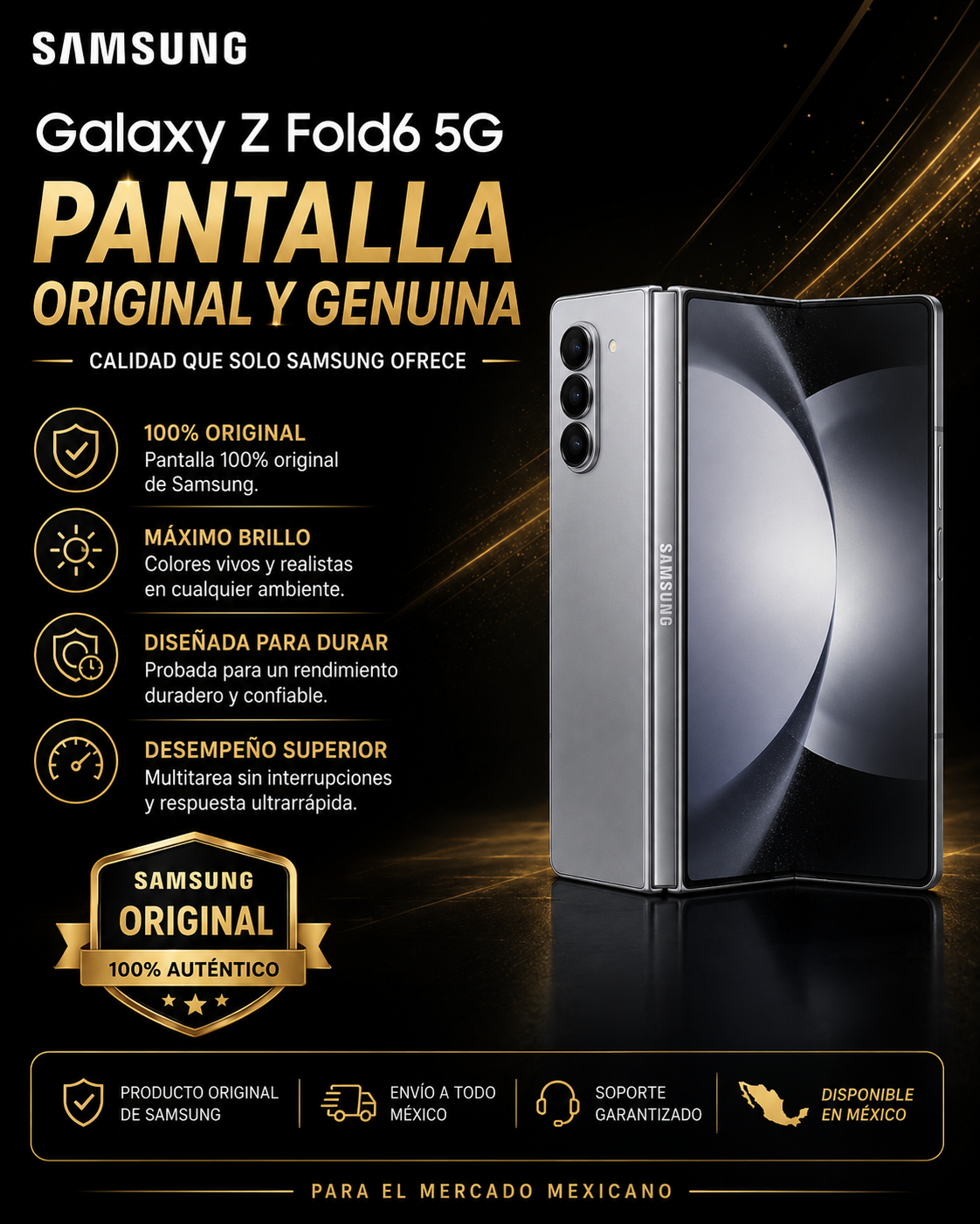 Pantalla Samsung Z Fold6 TIPO ORIGINAL CON MARCO